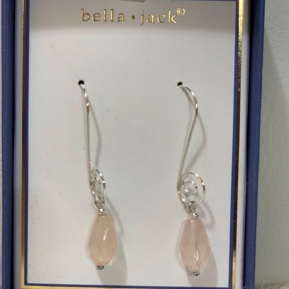 Bella Jack Jewelry - Bella Jack Swirl Wire Light Pink Stone Earrings